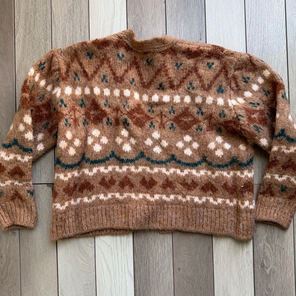 Zara Brown and Green Knit Cardigan - Picture 4 of 4